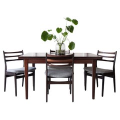 Used Set Of Four Danish Rosewood Ladder Back Dining Chairs, Mid 20th Century