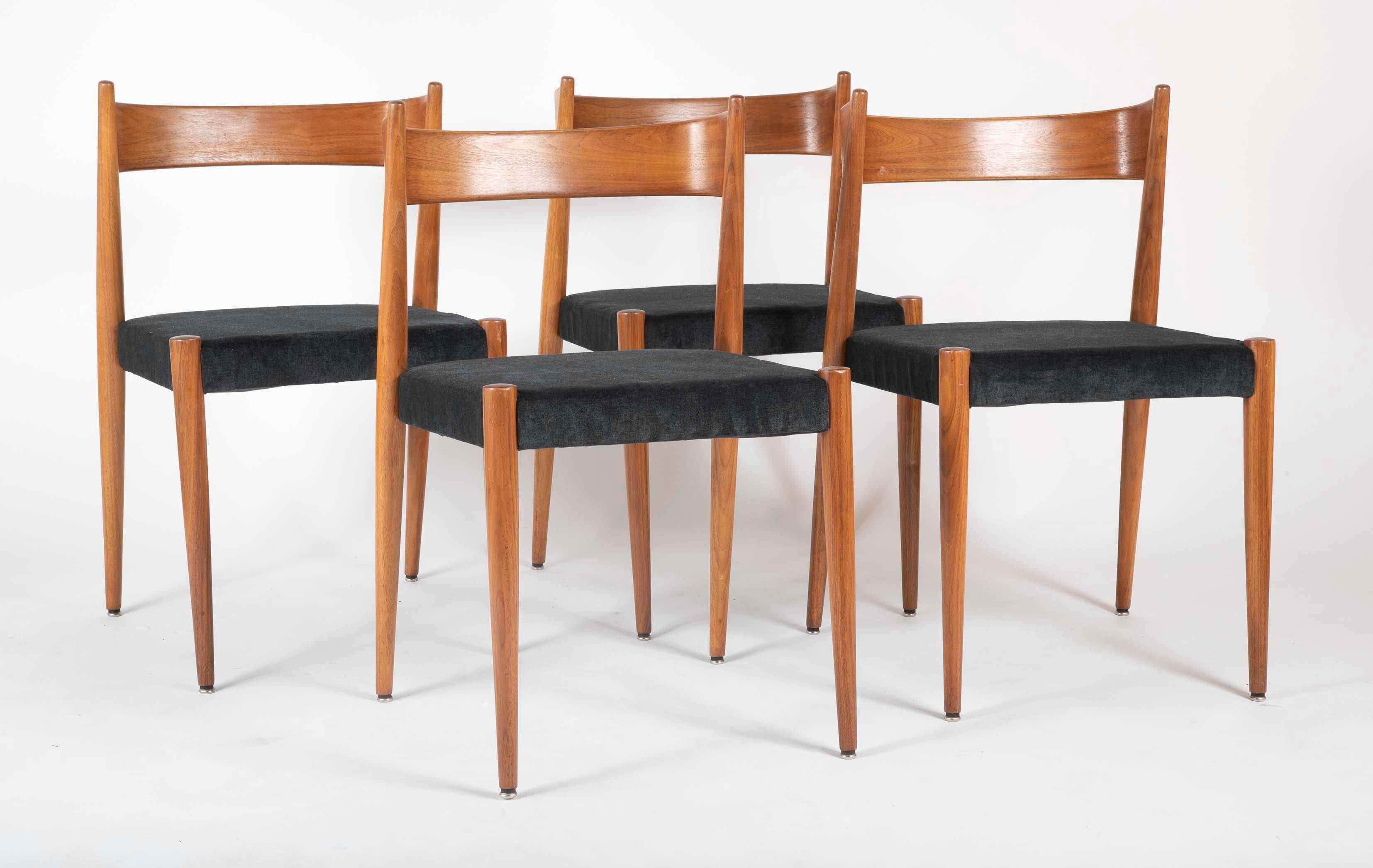 A wonderful set of four midcentury Danish teak chairs.