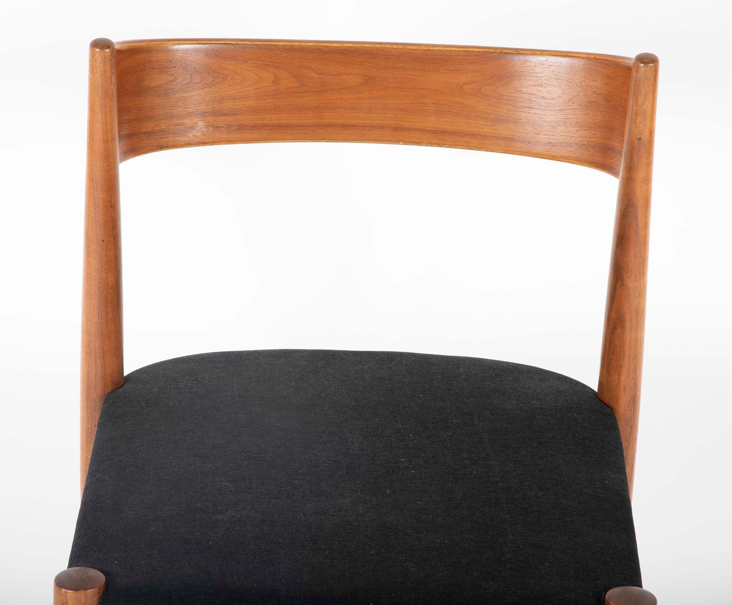 Set of Four Danish Teak Chairs For Sale 3