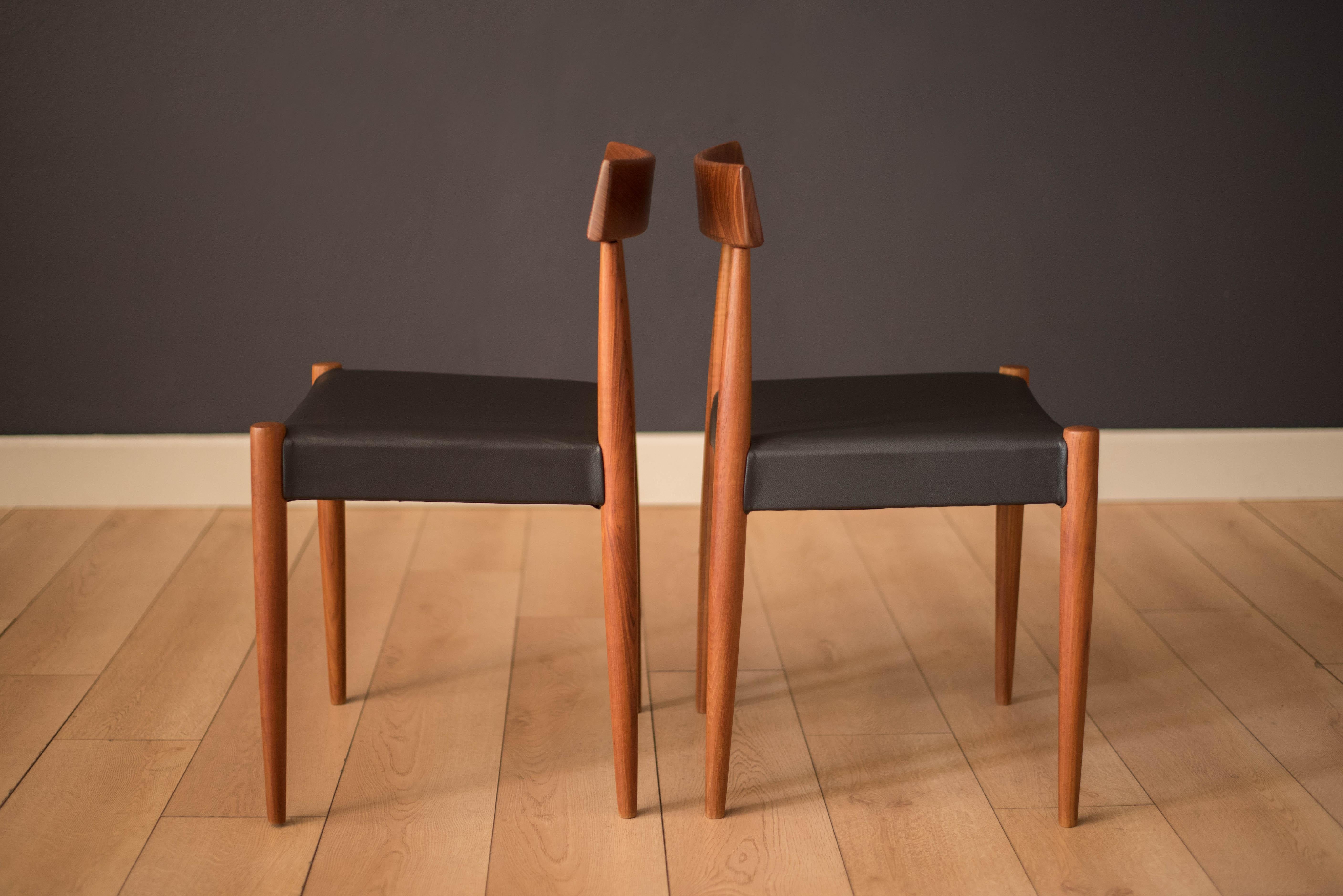 Set of Four Danish Teak Dining Chairs by Arne Hovmand-Olsen for Mogens Kold 4
