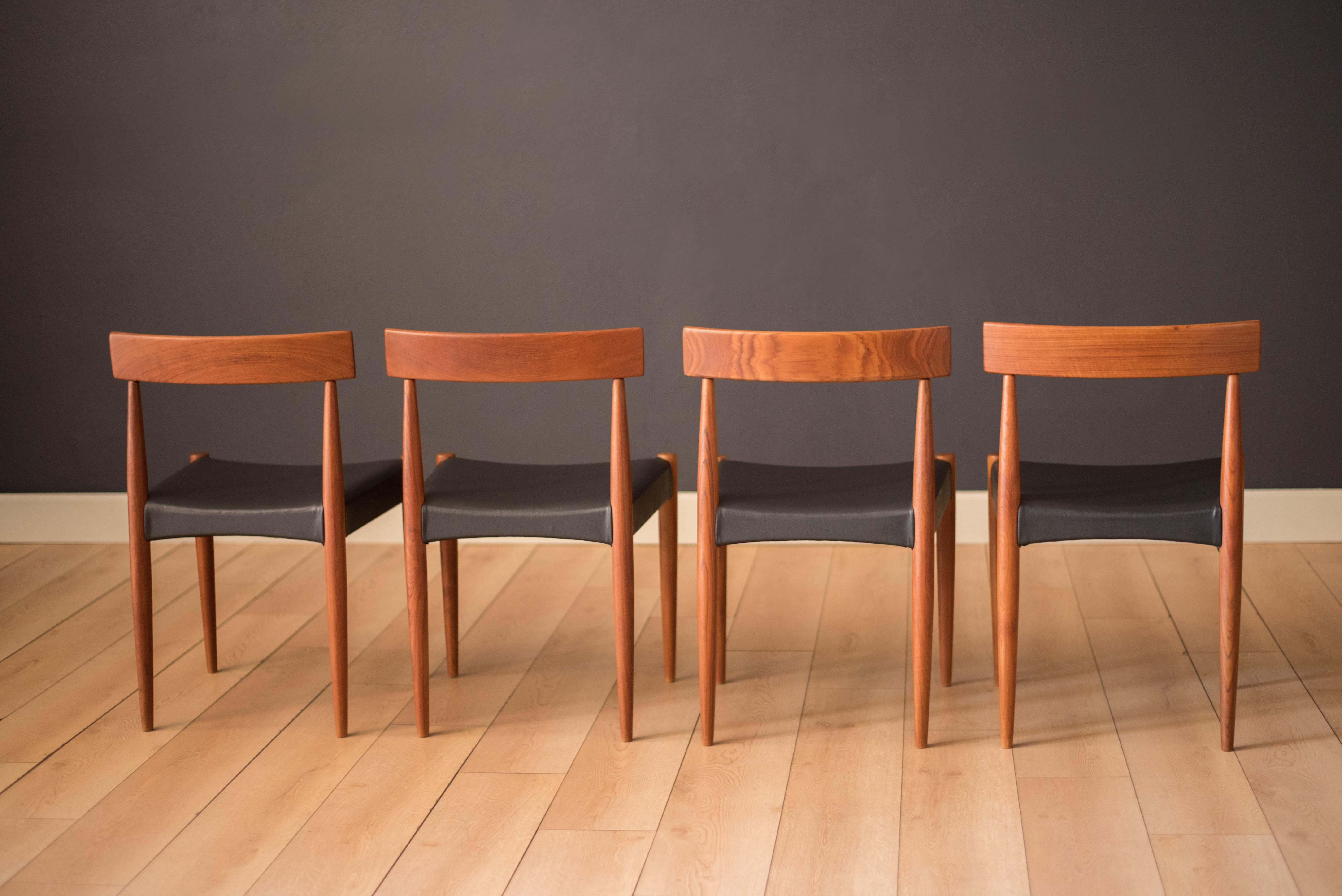 American Set of Four Danish Teak Dining Chairs by Arne Hovmand-Olsen for Mogens Kold