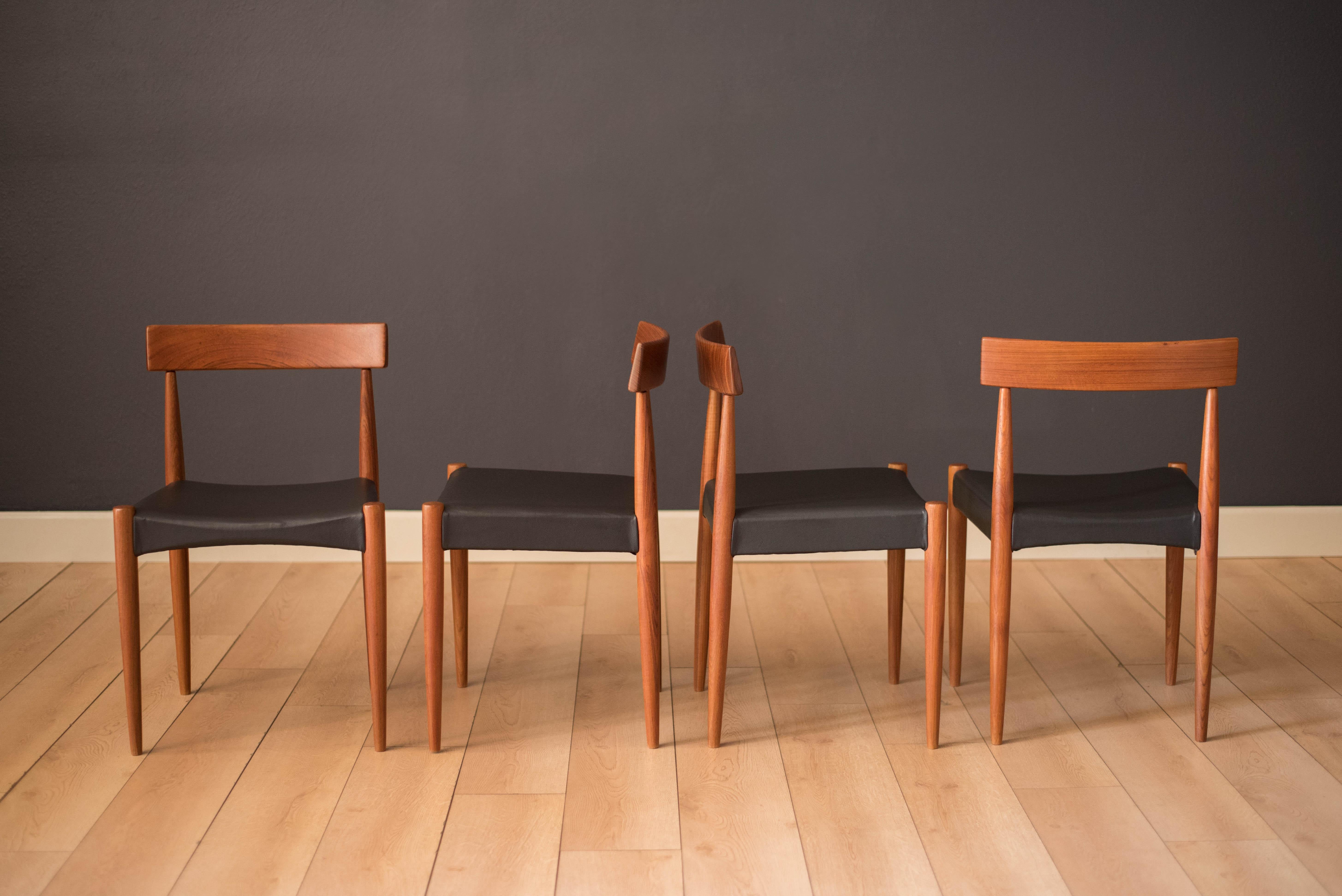 Set of Four Danish Teak Dining Chairs by Arne Hovmand-Olsen for Mogens Kold In Good Condition In San Jose, CA