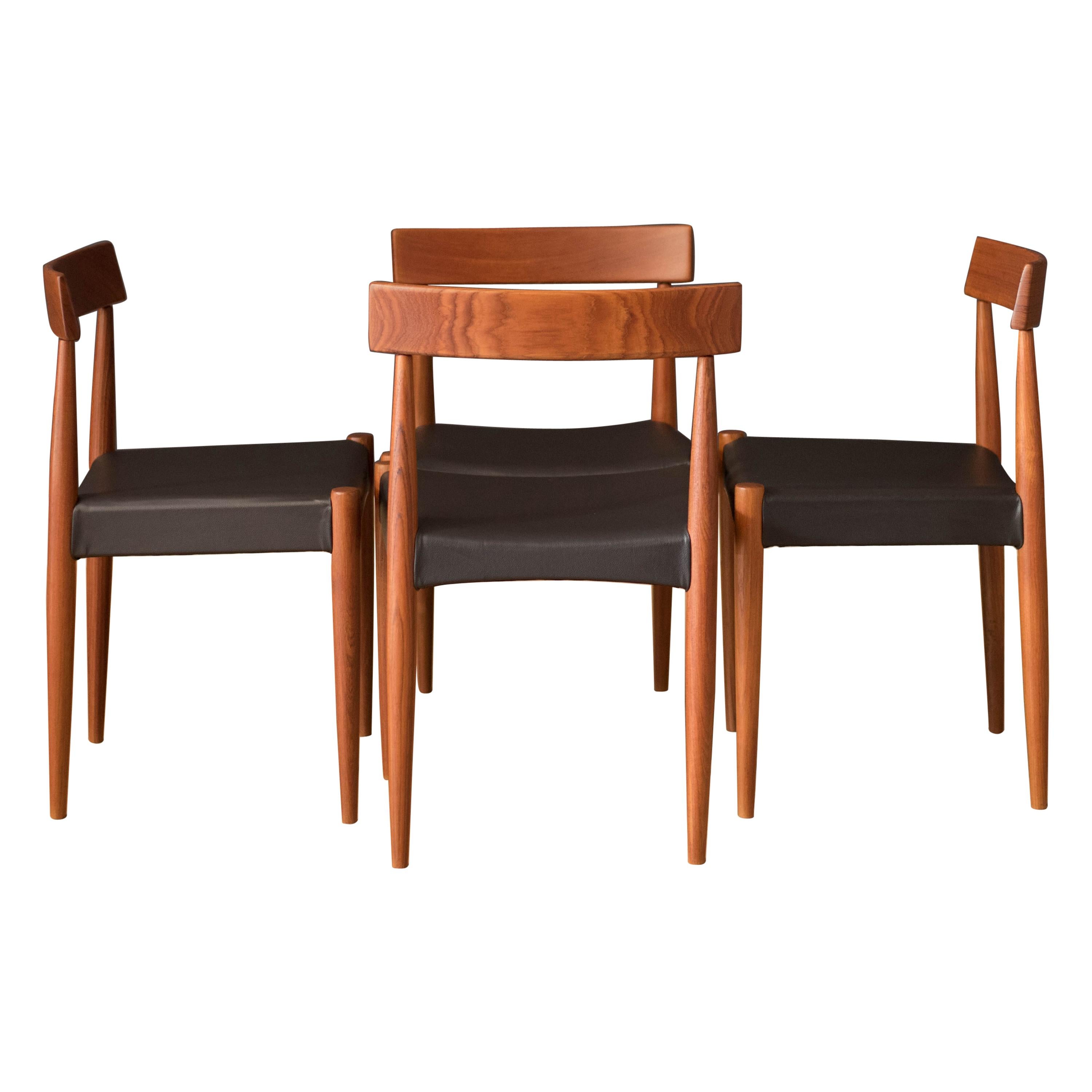 Set of Four Danish Teak Dining Chairs by Arne Hovmand-Olsen for Mogens Kold