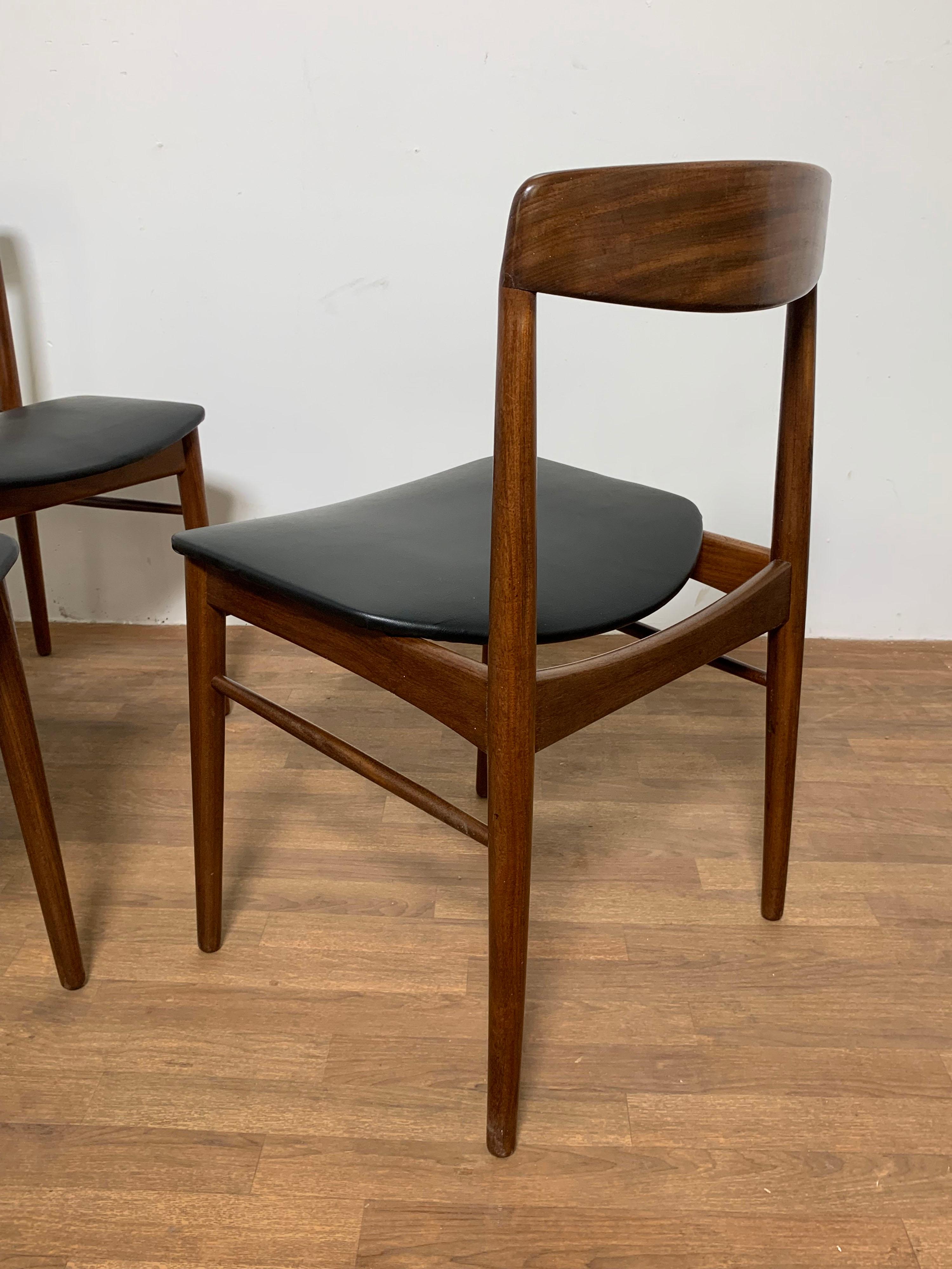 Upholstery Set of Four Danish Teak Dining Chairs by SAX, circa 1960s