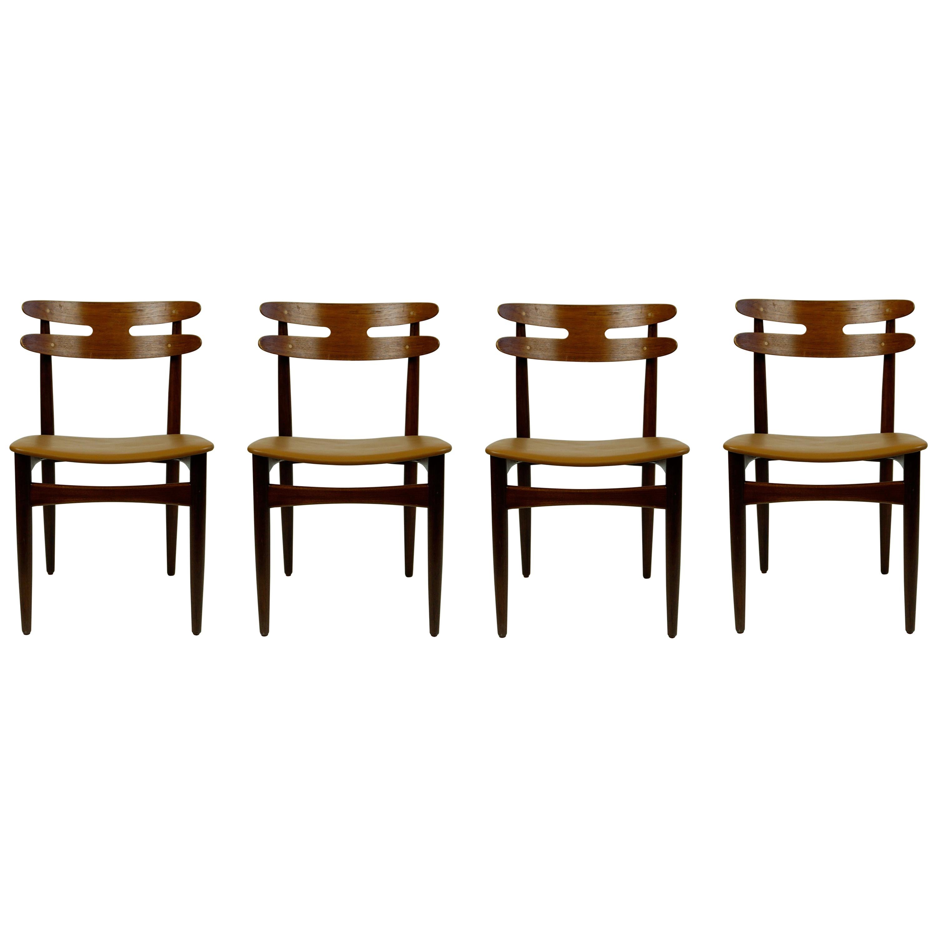 Set of Four Danish Teak Dining Chairs Mod. 178 by Johannes Andersen for Bramin