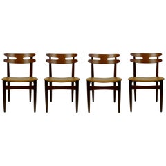 Set of Four Danish Teak Dining Chairs Mod. 178 by Johannes Andersen for Bramin