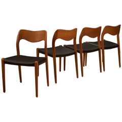 Set of Four Danish Teak Niels Moller Dining Chairs
