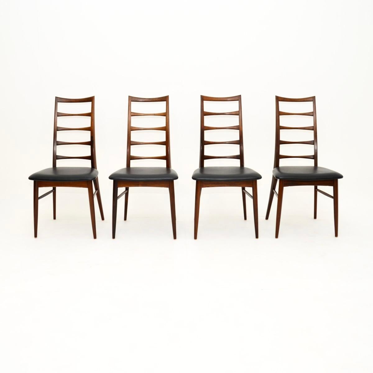 Mid-Century Modern Ensemble de quatre vintage danois  Chaises de salle à manger Niels Koefoed