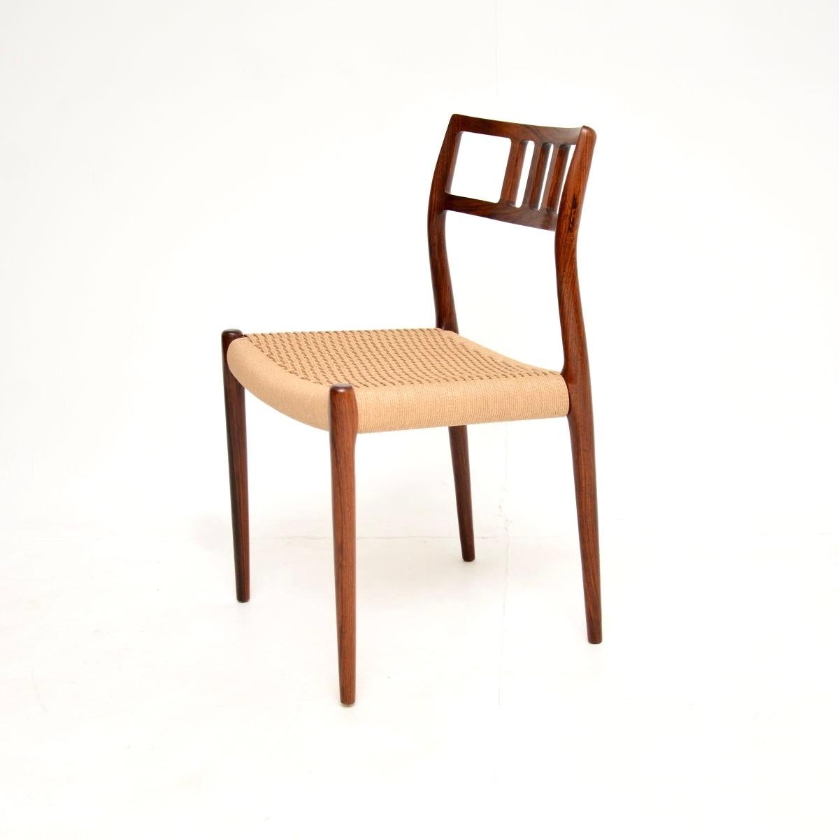Set of Four Danish Vintage Model 79 Chairs by Niels Moller in vendita 3