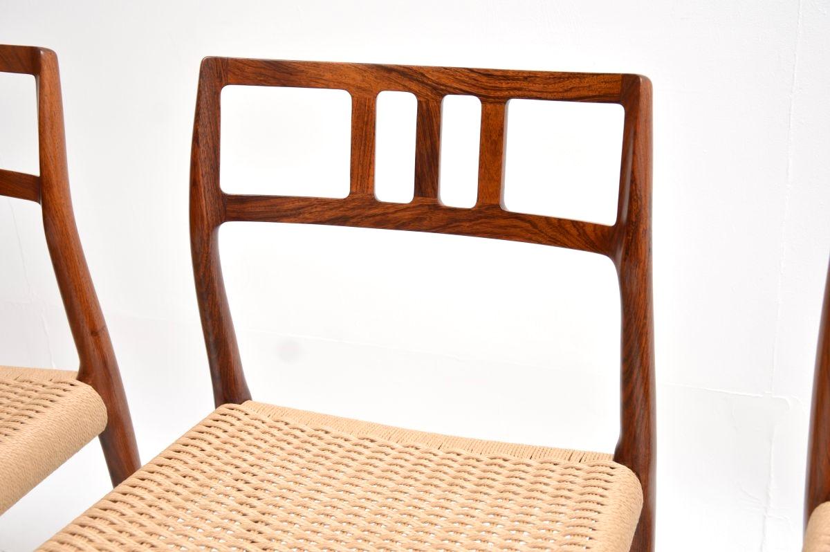 Set of Four Danish Vintage Model 79 Chairs by Niels Moller in vendita 7