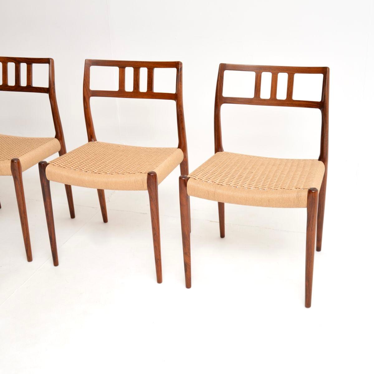 Set of Four Danish Vintage Model 79 Chairs by Niels Moller In condizioni buone in vendita a London, GB