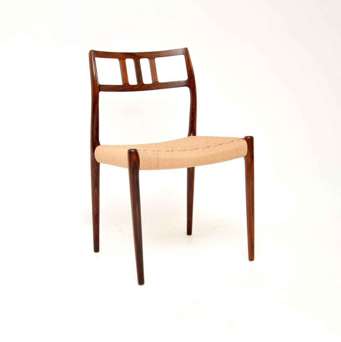 Set of Four Danish Vintage Model 79 Chairs by Niels Moller in vendita 1