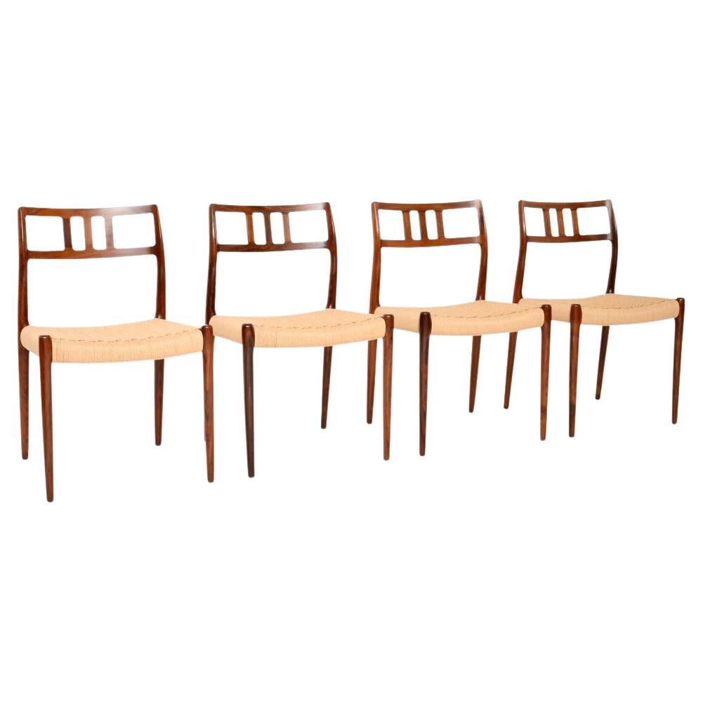 Set of Four Danish Vintage Model 79 Chairs by Niels Moller