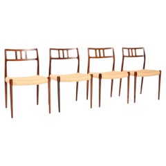 Set of Four Danish Vintage Model 79 Chairs by Niels Moller