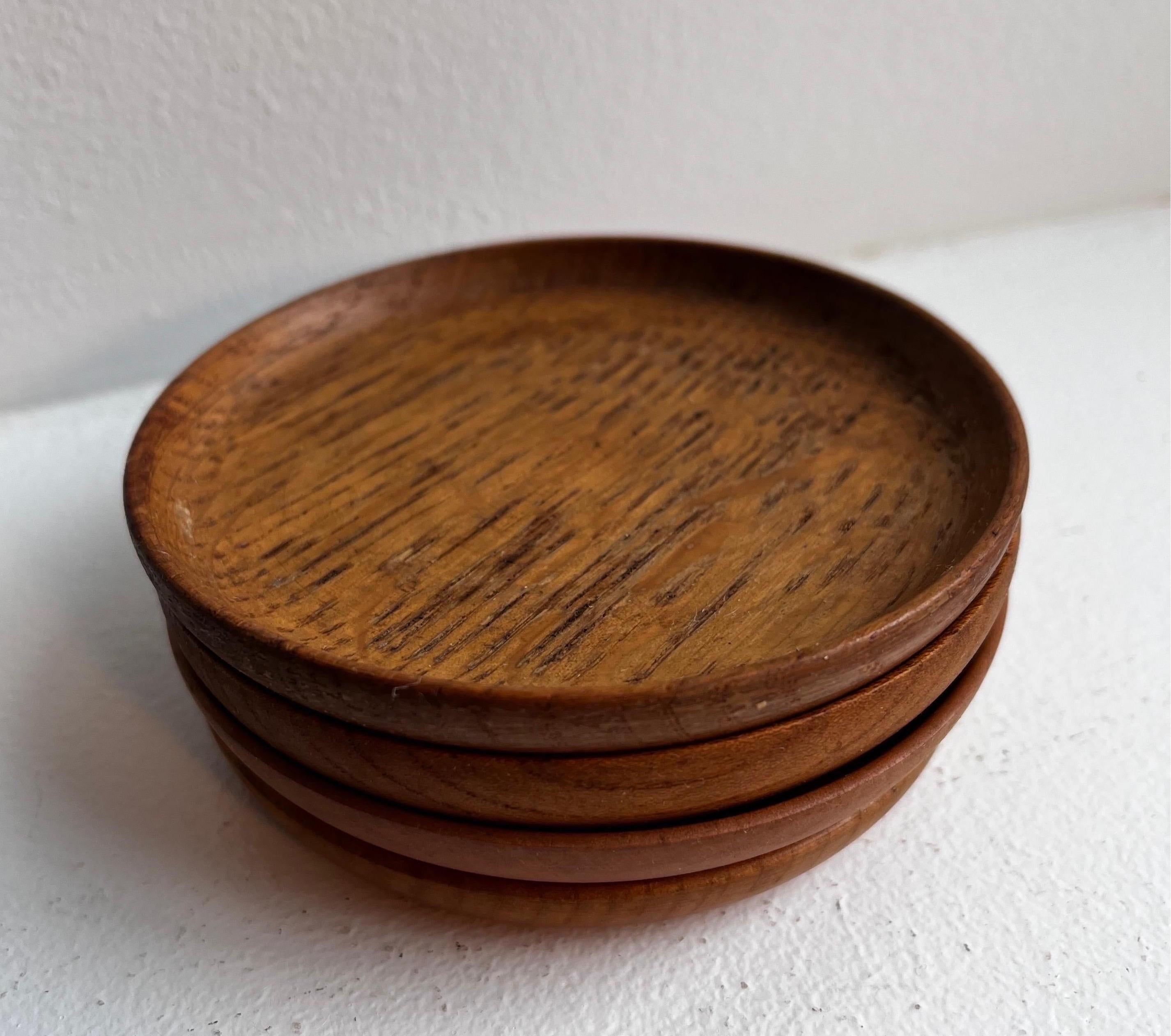 Mid-Century Modern Set of Four Dansk Mixed Woods Drink Coasters