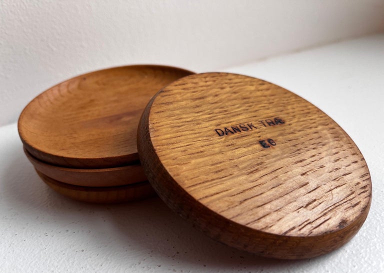 Set of Four Dansk Mixed Woods Drink Coasters For Sale at 1stDibs