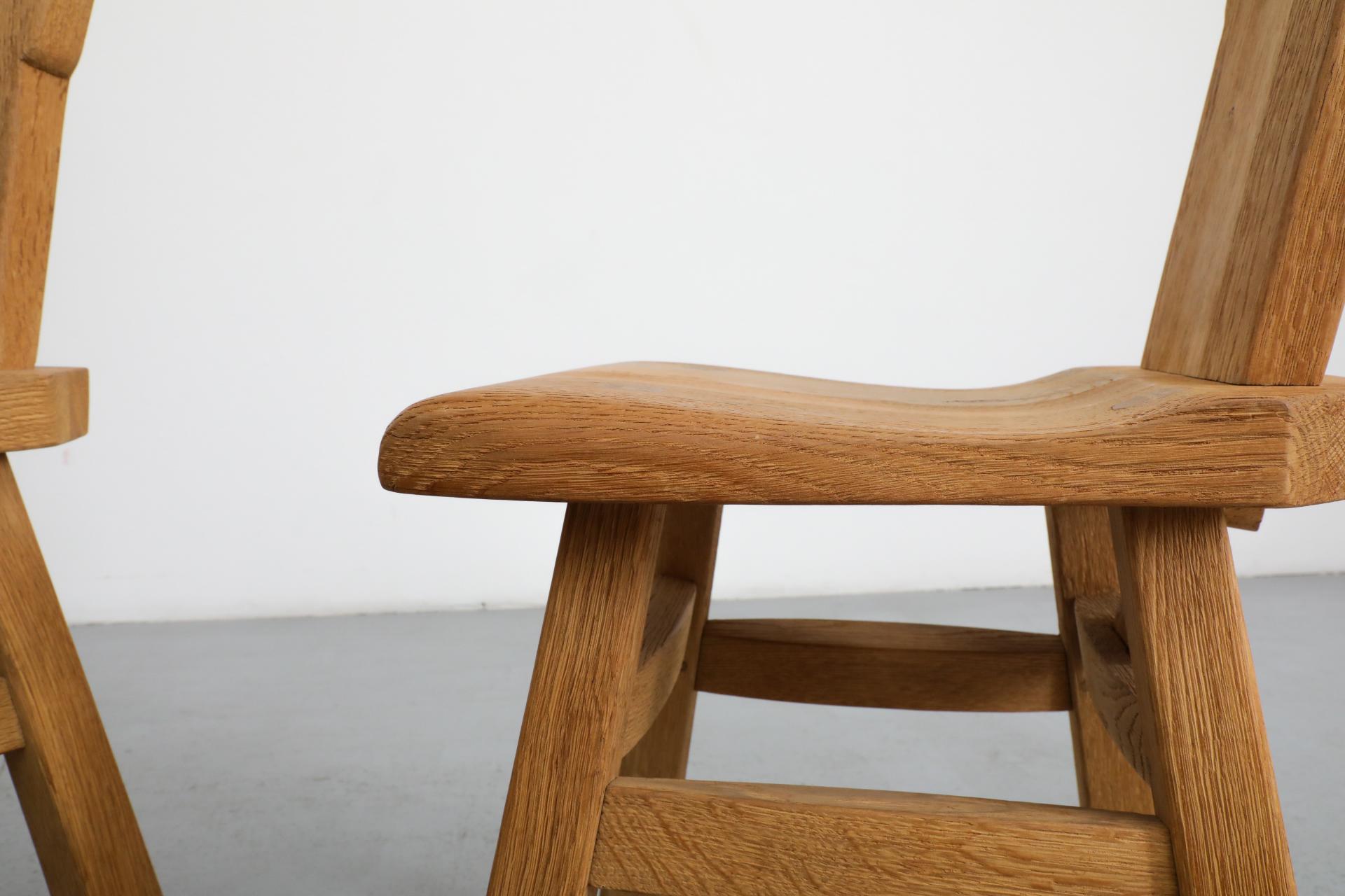 Set di quattro sedie da pranzo in stile brutalista De Puydt con schienale alto in Oak in vendita 4