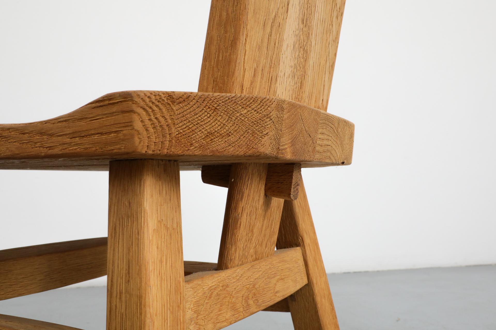 Set di quattro sedie da pranzo in stile brutalista De Puydt con schienale alto in Oak in vendita 5