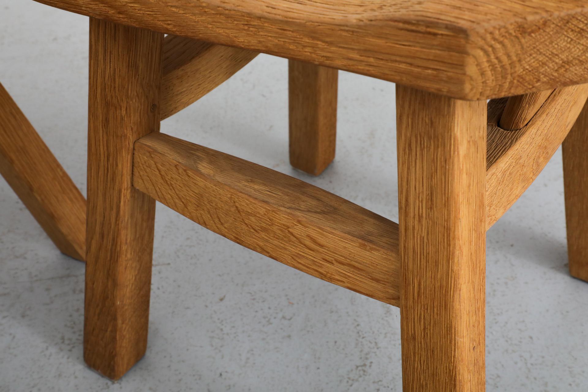 Set di quattro sedie da pranzo in stile brutalista De Puydt con schienale alto in Oak in vendita 6