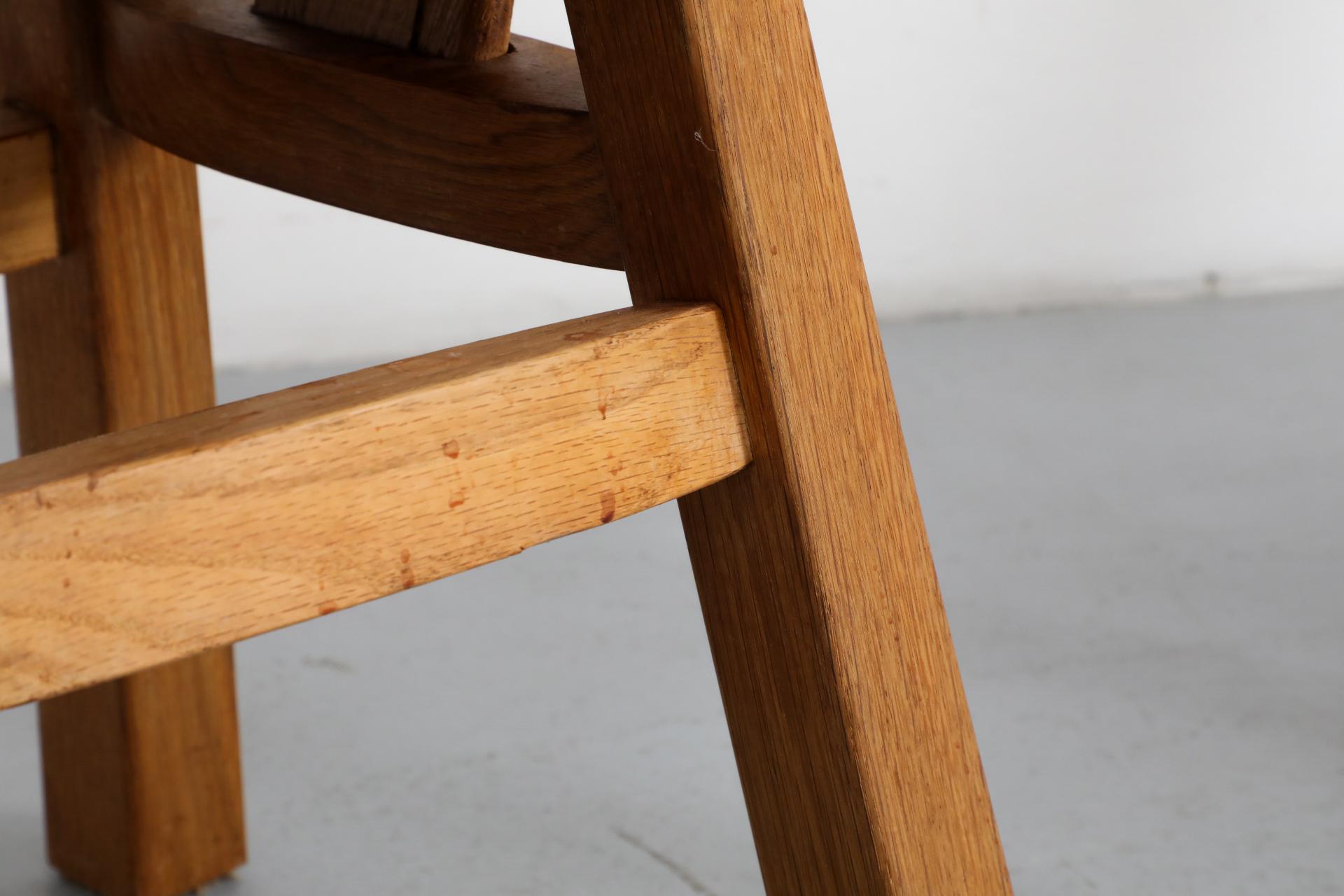 Set di quattro sedie da pranzo in stile brutalista De Puydt con schienale alto in Oak in vendita 8