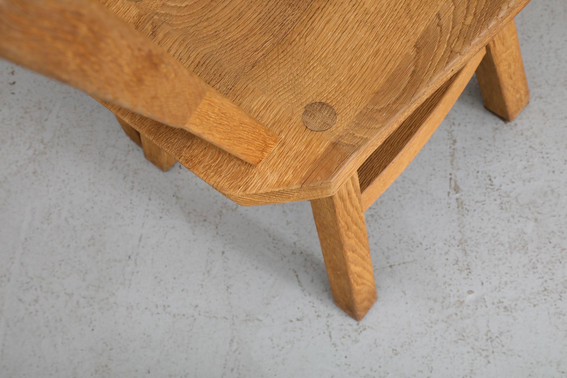 Set di quattro sedie da pranzo in stile brutalista De Puydt con schienale alto in Oak in vendita 8