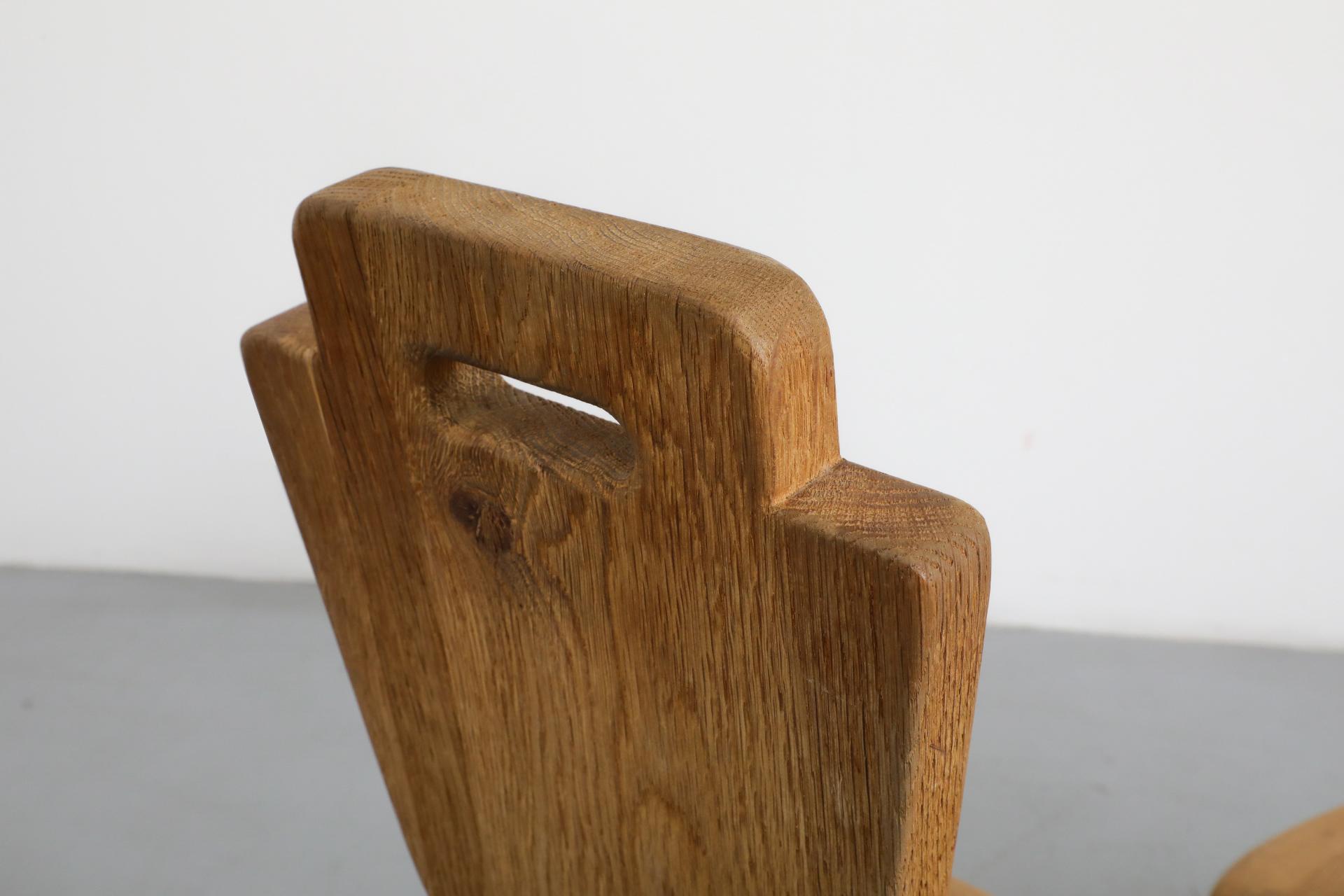 Set di quattro sedie da pranzo in stile brutalista De Puydt con schienale alto in Oak in vendita 9
