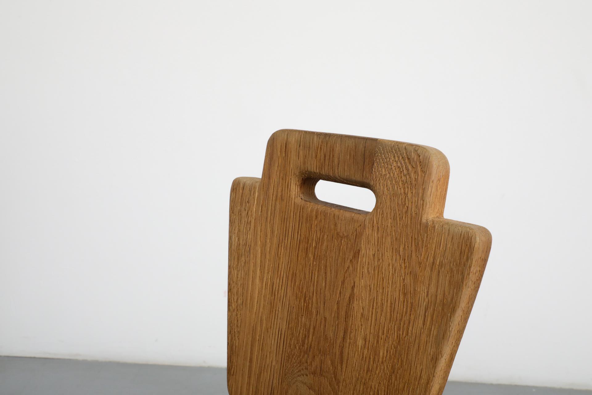 Set di quattro sedie da pranzo in stile brutalista De Puydt con schienale alto in Oak in vendita 2