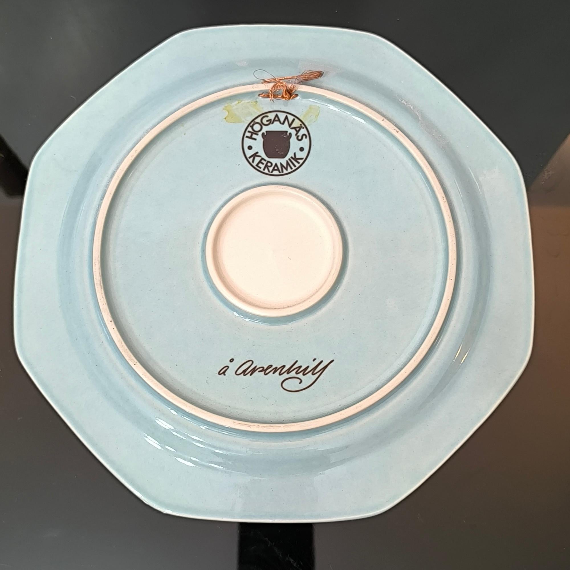Set of Four Decorative Plates by Åke Arenhill for Höganäs Keramik, Sweden, 1960s For Sale 2