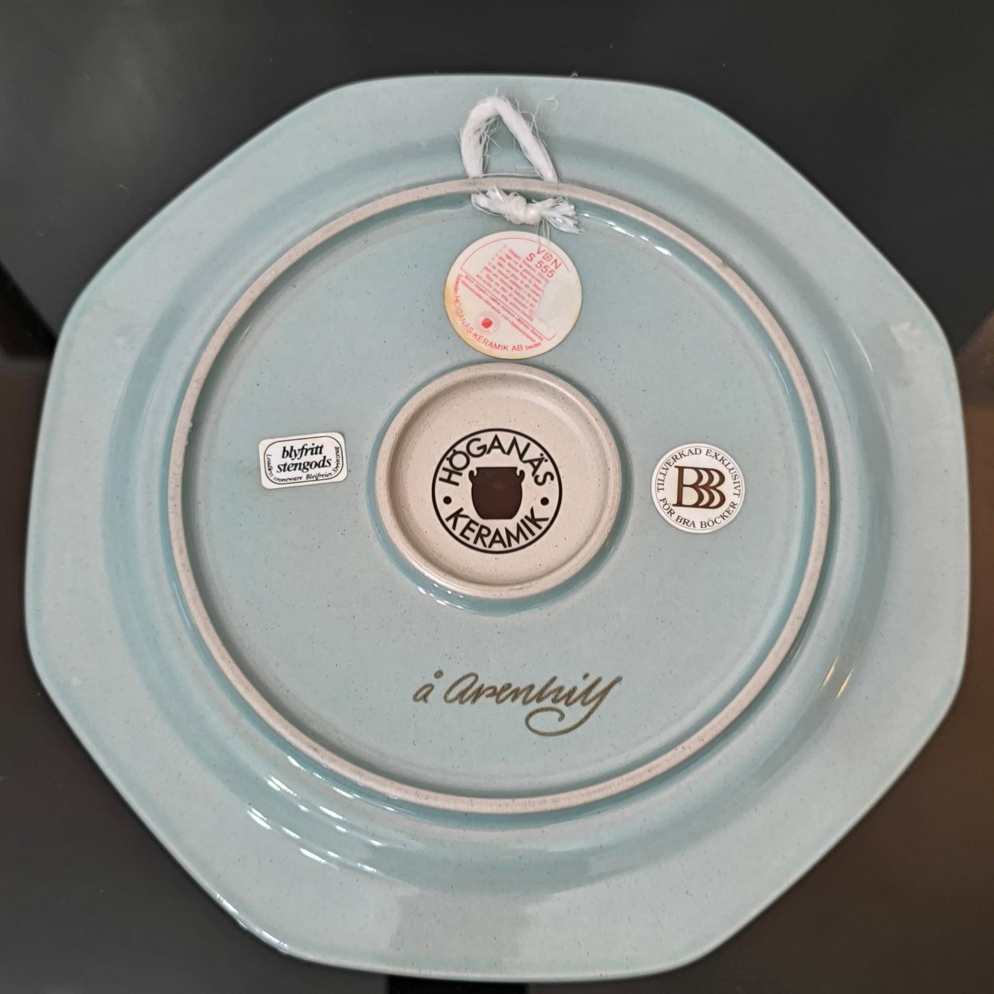 Swedish Set of Four Decorative Plates by Åke Arenhill for Höganäs Keramik, Sweden, 1960s For Sale