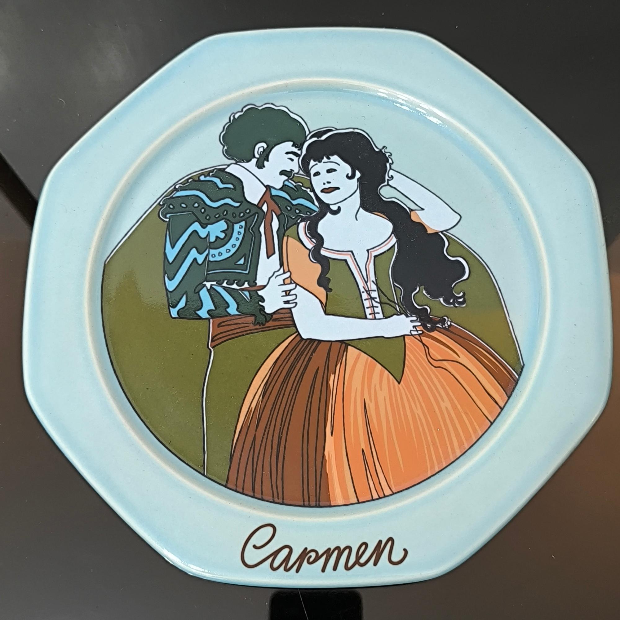 Hand-Painted Set of Four Decorative Plates by Åke Arenhill for Höganäs Keramik, Sweden, 1960s For Sale