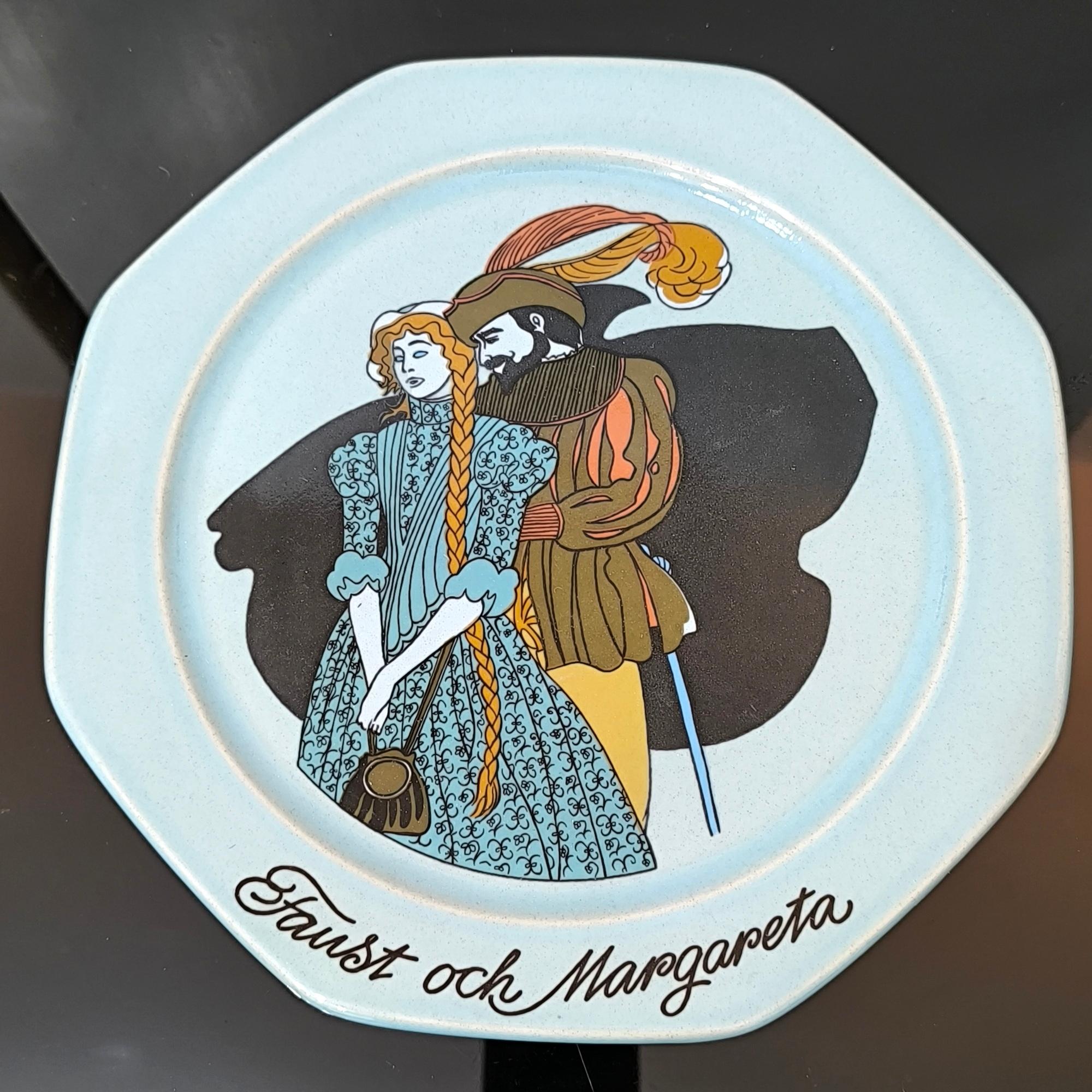 20th Century Set of Four Decorative Plates by Åke Arenhill for Höganäs Keramik, Sweden, 1960s For Sale