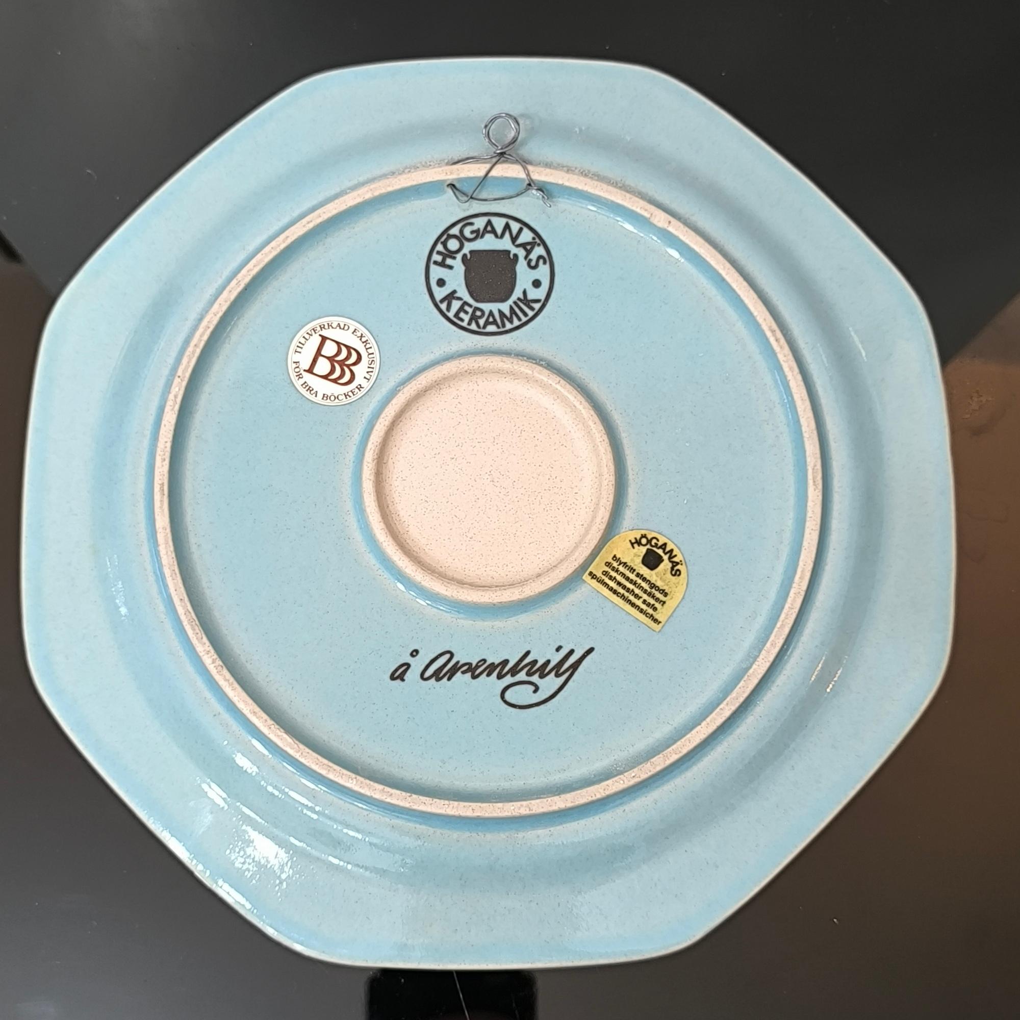 Ceramic Set of Four Decorative Plates by Åke Arenhill for Höganäs Keramik, Sweden, 1960s For Sale