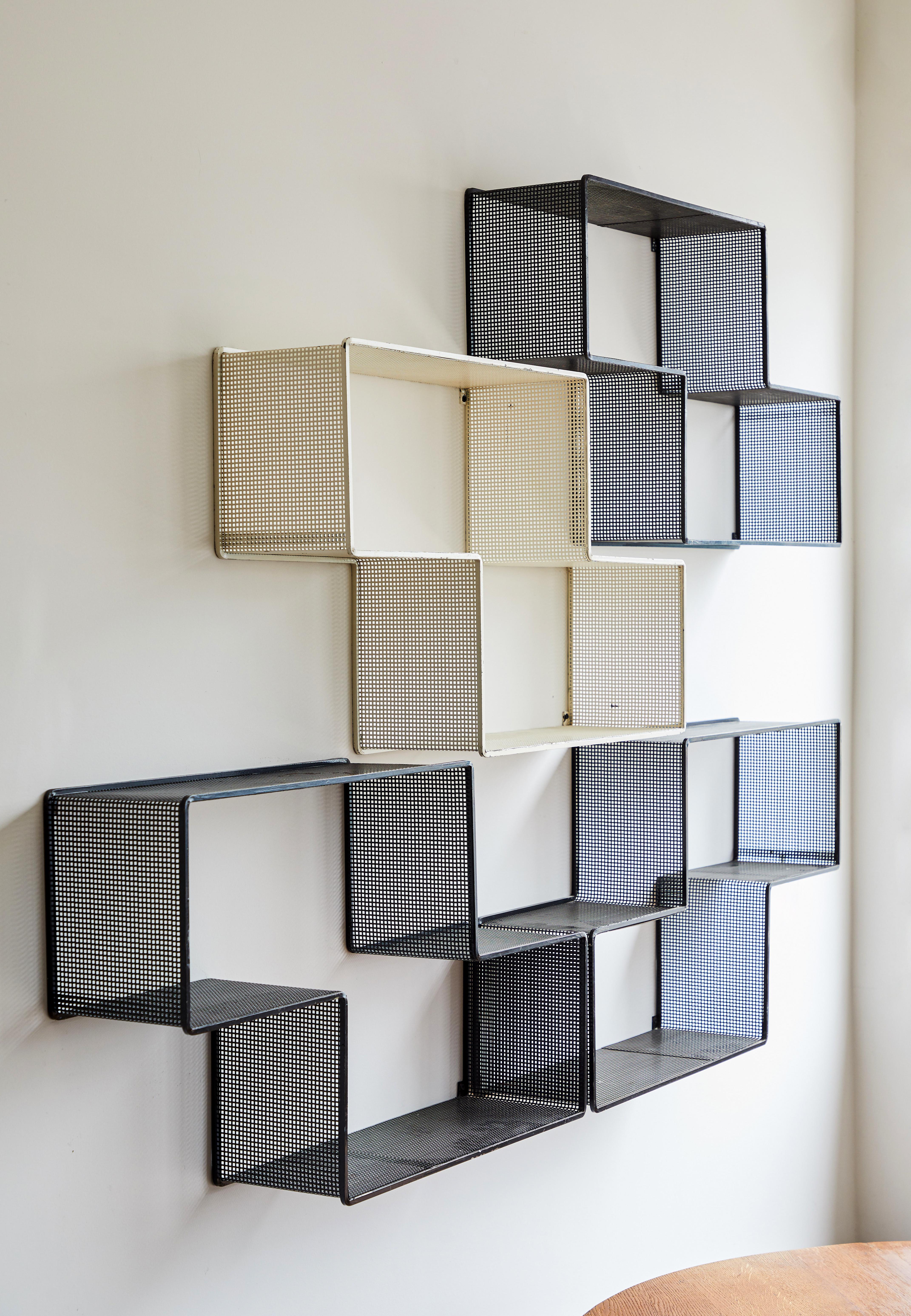 French Set of Four Dedal Shelves by Mathieu Matégot
