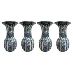Set of Four Delft Blue and White Vases