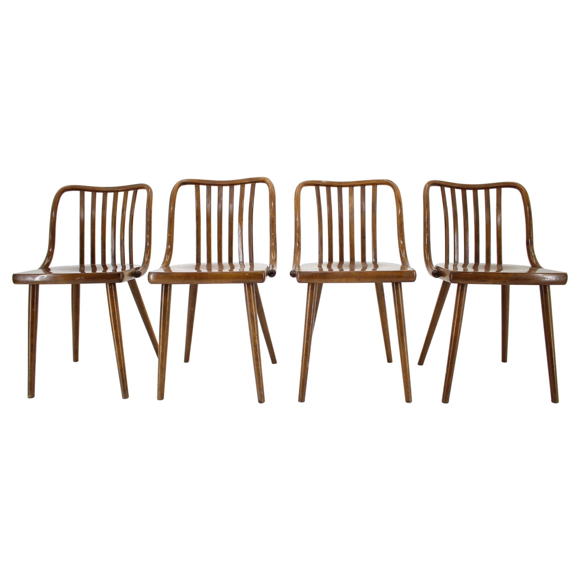 Set of Four Design Antonin Suman Dining Chairs, Czechoslovakia, 1960s