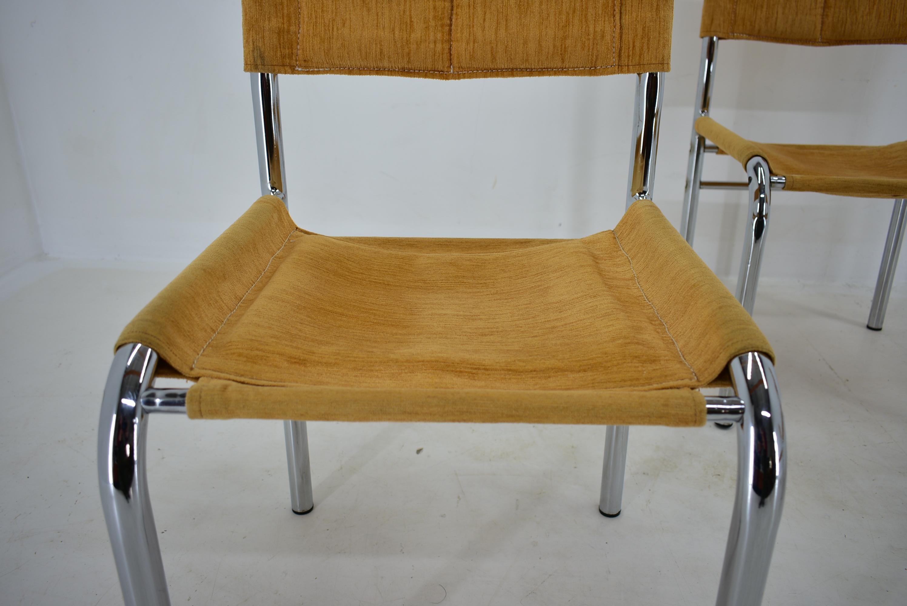 Set of Four Design Chrome Dining Chairs by Viliam Chlebo, Czechoslovakia, 1980s For Sale 6