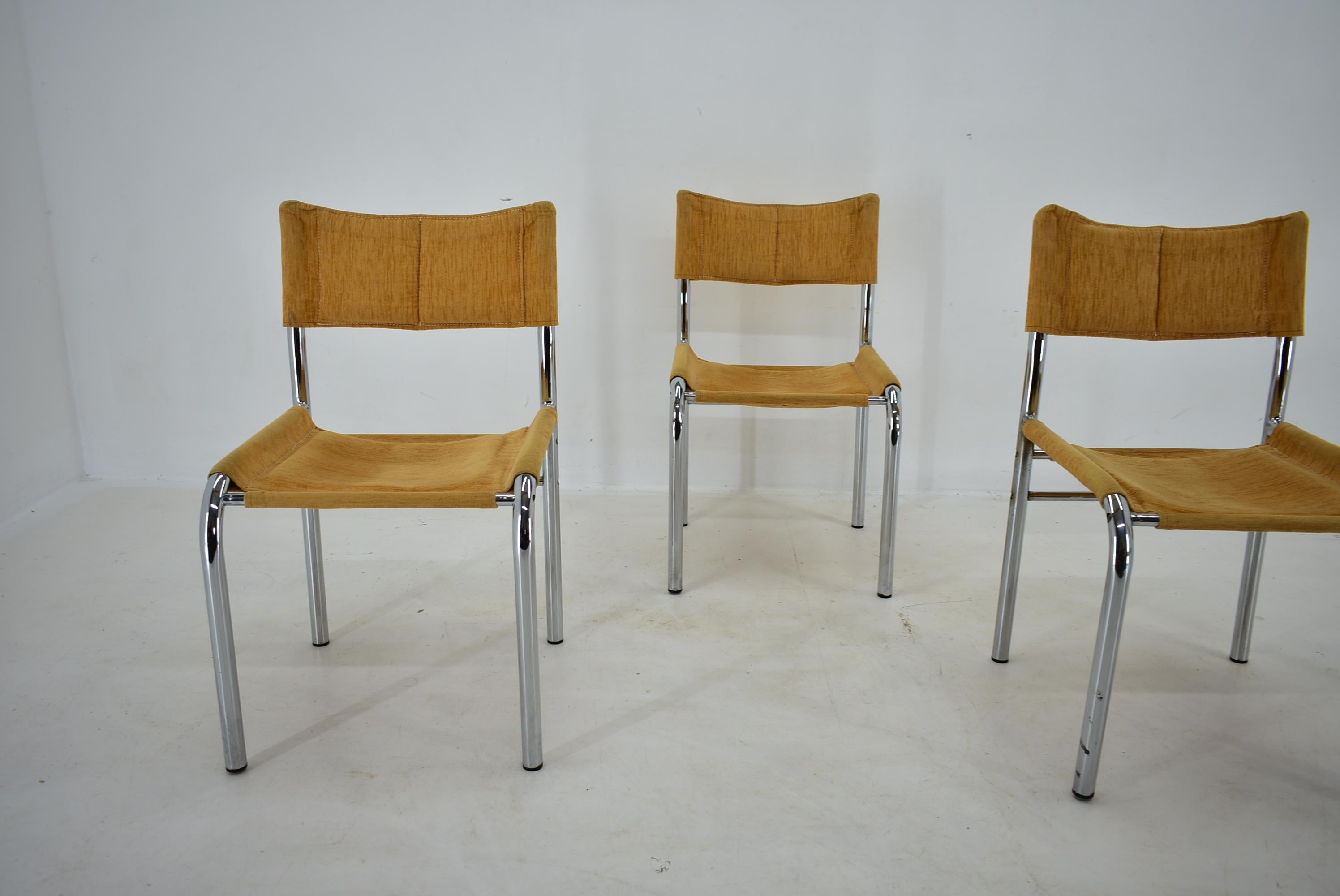 Set of Four Design Chrome Dining Chairs by Viliam Chlebo, Czechoslovakia, 1980s For Sale 10