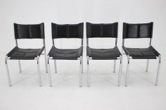 Set of Four Design Chrome Dining Chairs by Viliam Chlebo, Czechoslovakia, 1980s