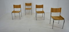 Set of Four Design Chrome Dining Chairs by Viliam Chlebo, Czechoslovakia, 1980s
