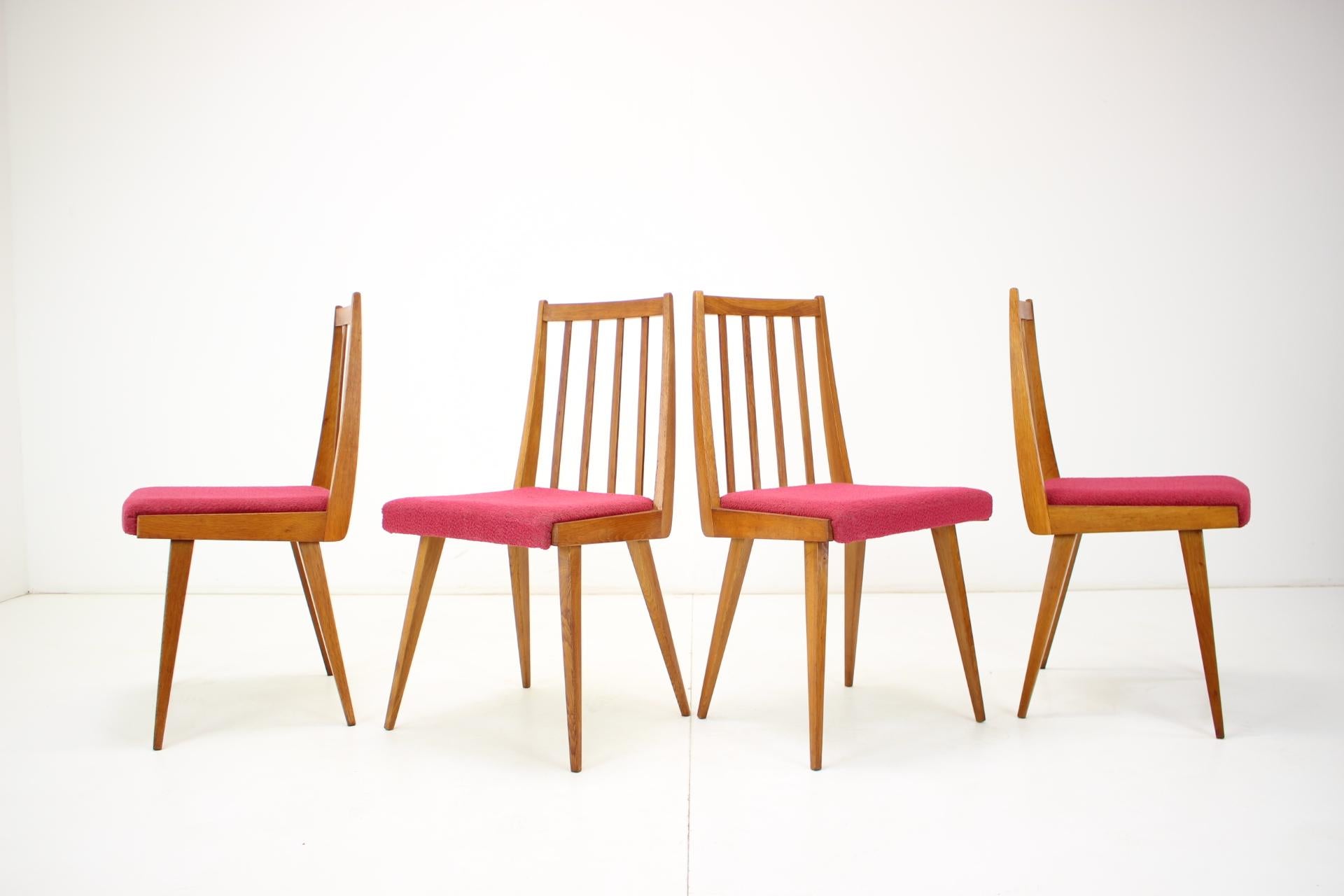 Set of Four Design Dining Chairs, 1960's In Good Condition For Sale In Praha, CZ