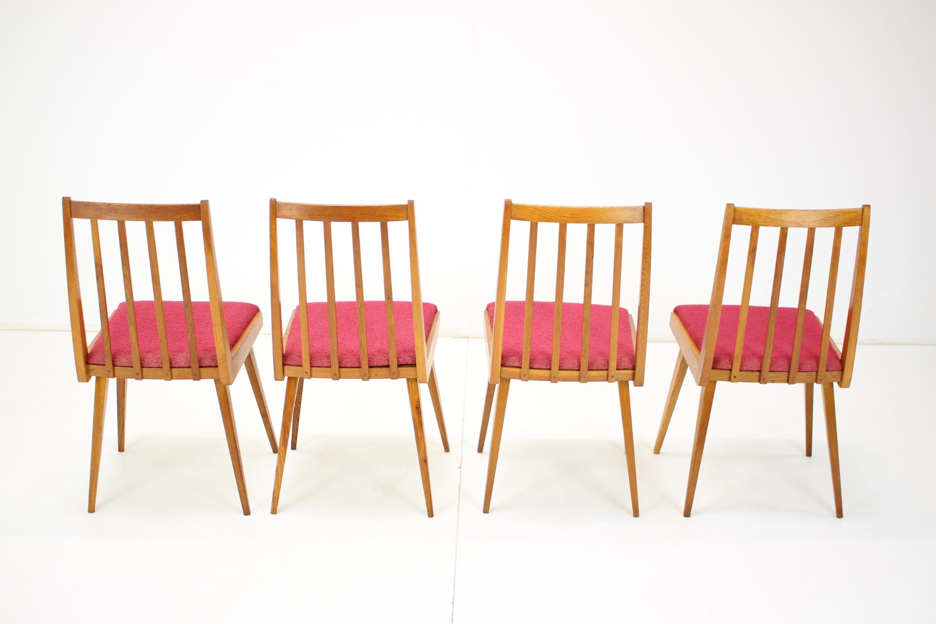 Fabric Set of Four Design Dining Chairs, 1960's For Sale