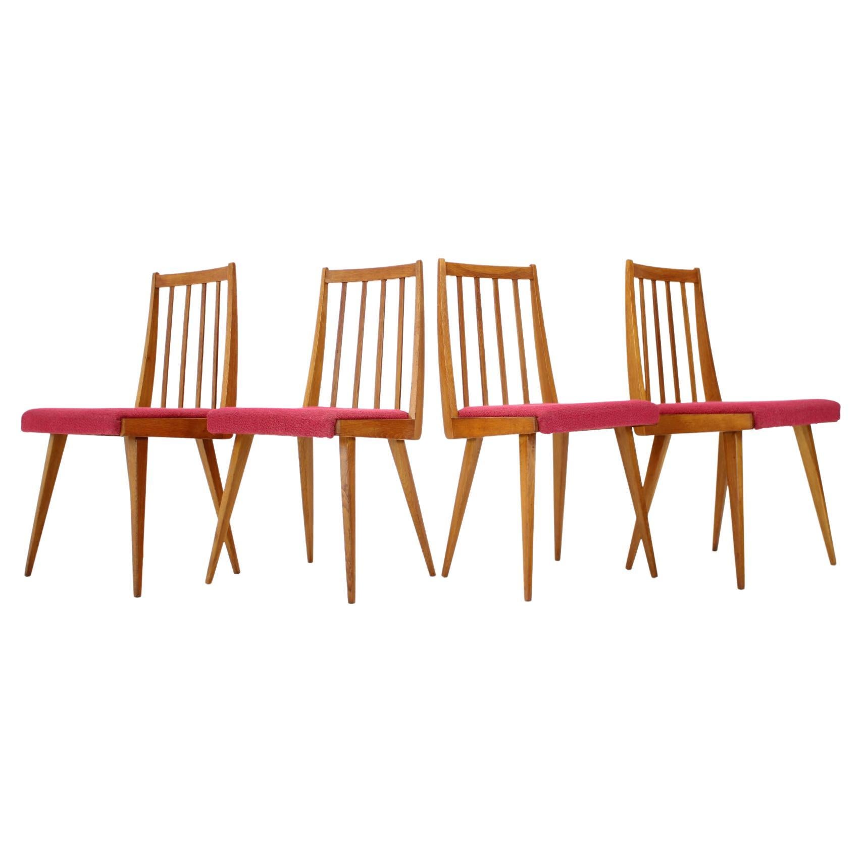 Set of Four Design Dining Chairs, 1960's For Sale