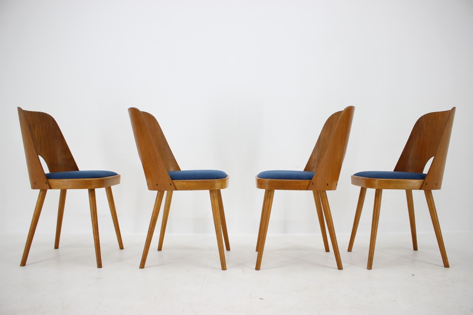 Czech Set of Four Design Dining Chairs by Oswald Haerdtl, 1960s For Sale