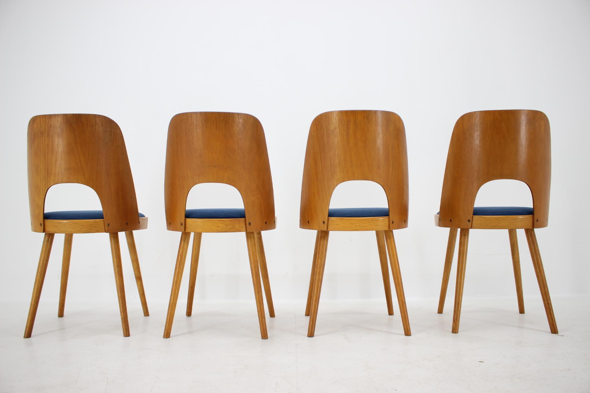 Set of Four Design Dining Chairs by Oswald Haerdtl, 1960s In Good Condition For Sale In Praha, CZ