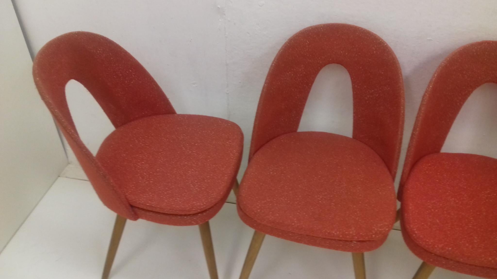 Czech Set of Four Design Dining Chairs Designed by Antonín Šuman, 1960s