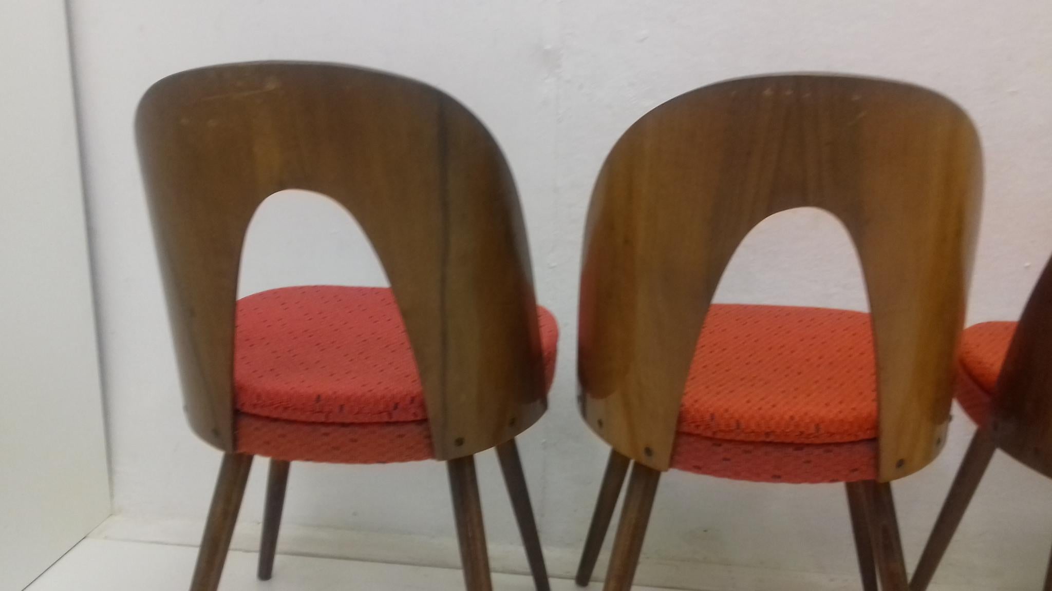 Mid-20th Century Set of Four Design Dining Chairs Designed by Antonín Šuman, 1960s For Sale