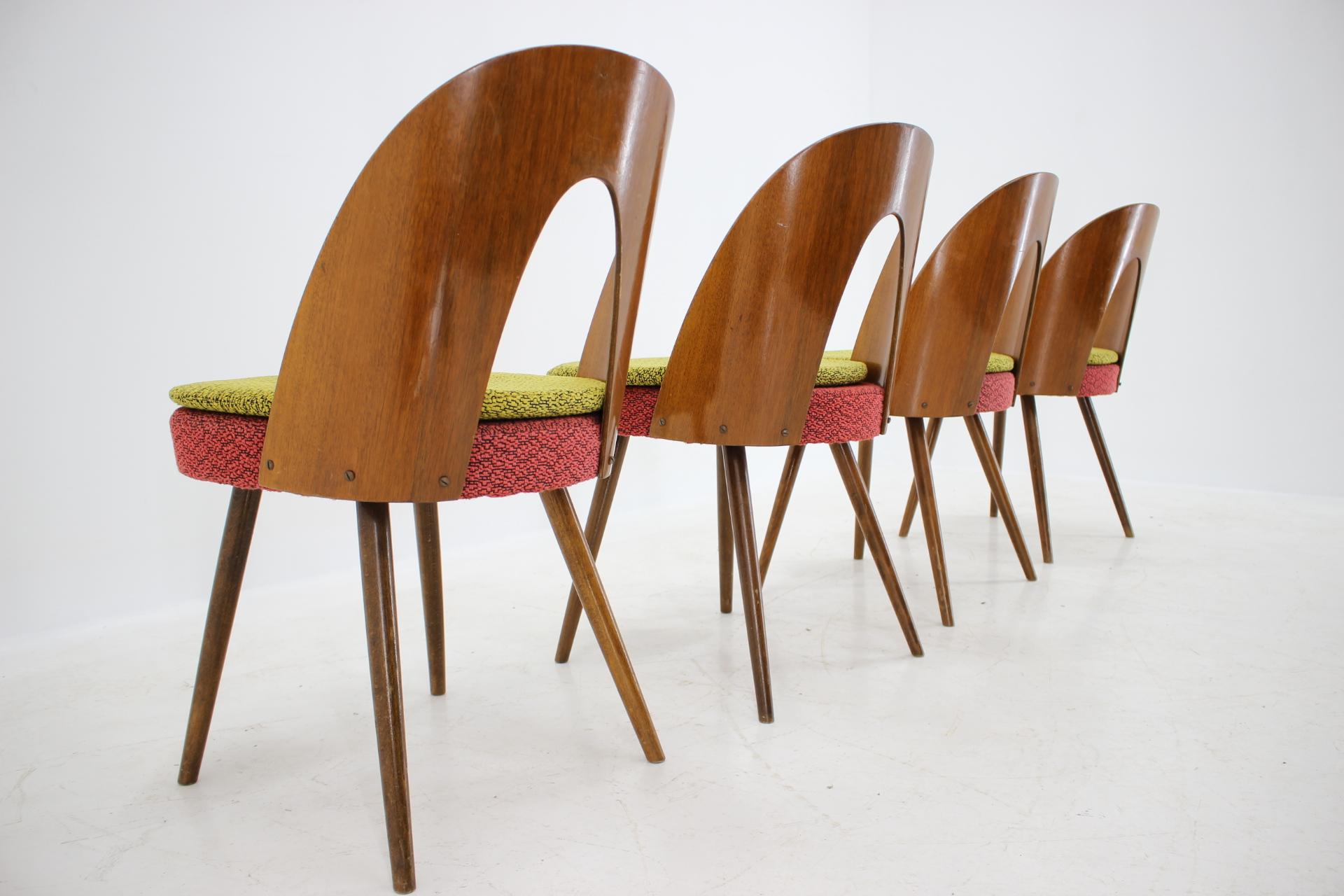 Czech Set of Four Design Dining Chairs Designed by Antonín Šuman, 1960s
