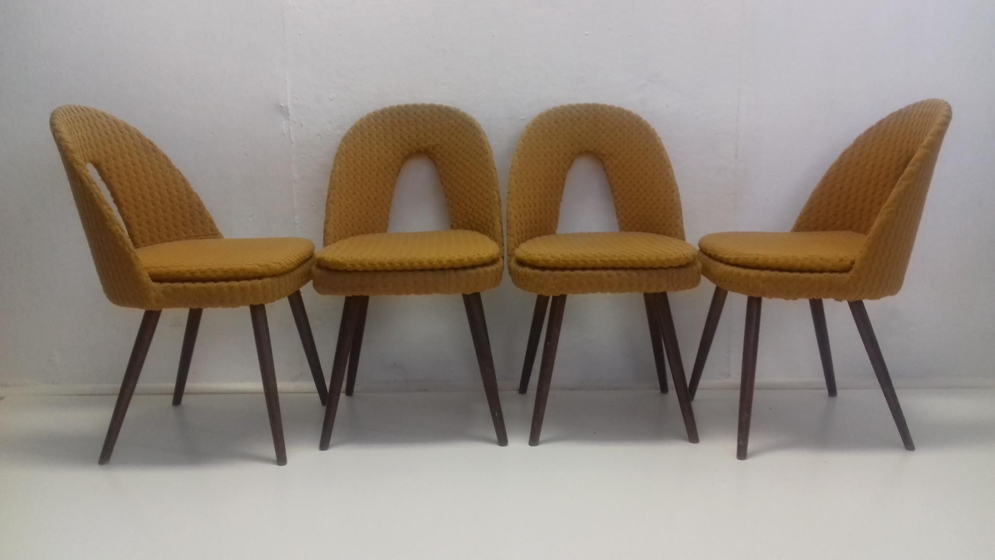 Czech Set of Four Design Dining Chairs Designed by Antonín Šuman, 1960s For Sale