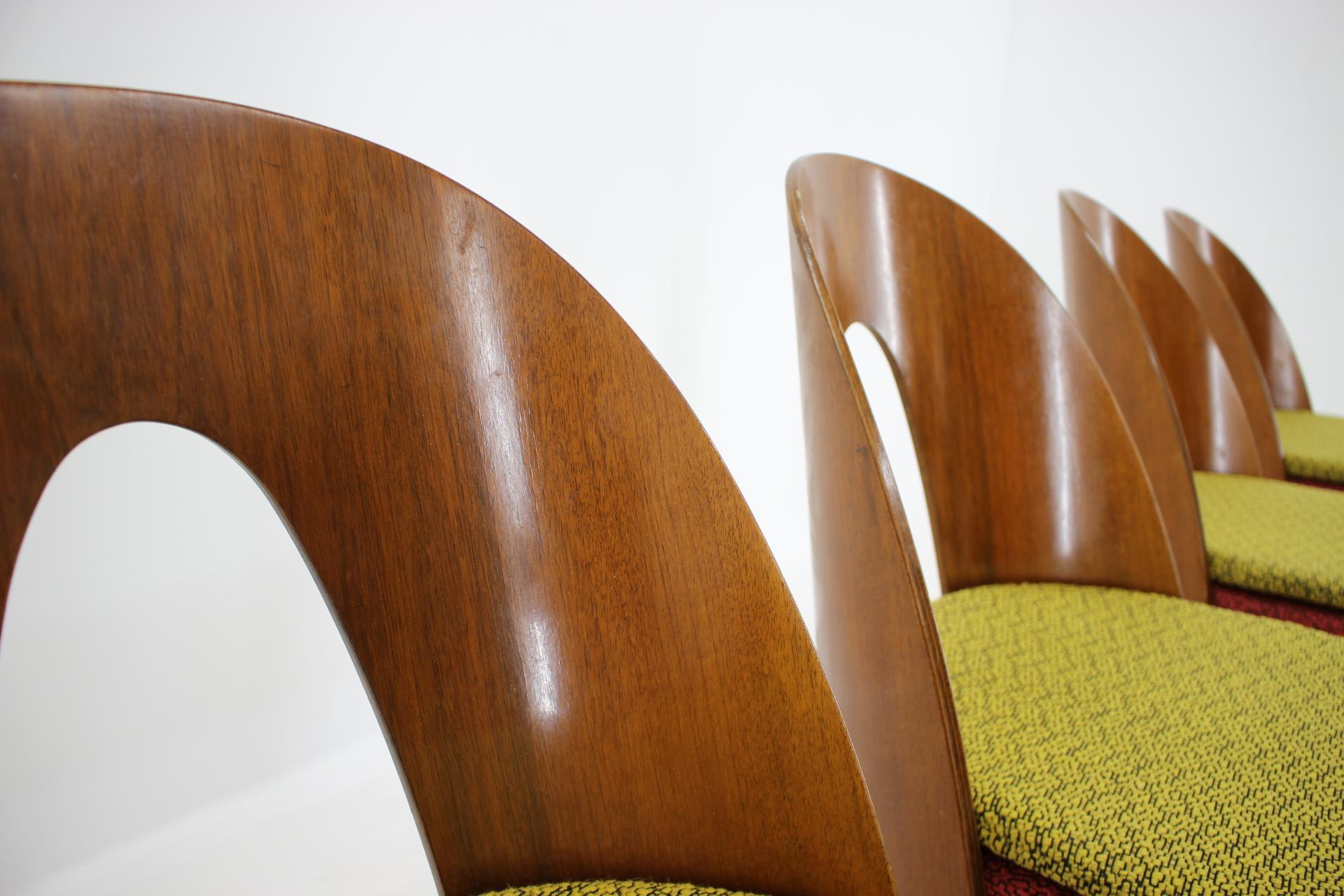 Fabric Set of Four Design Dining Chairs Designed by Antonín Šuman, 1960s
