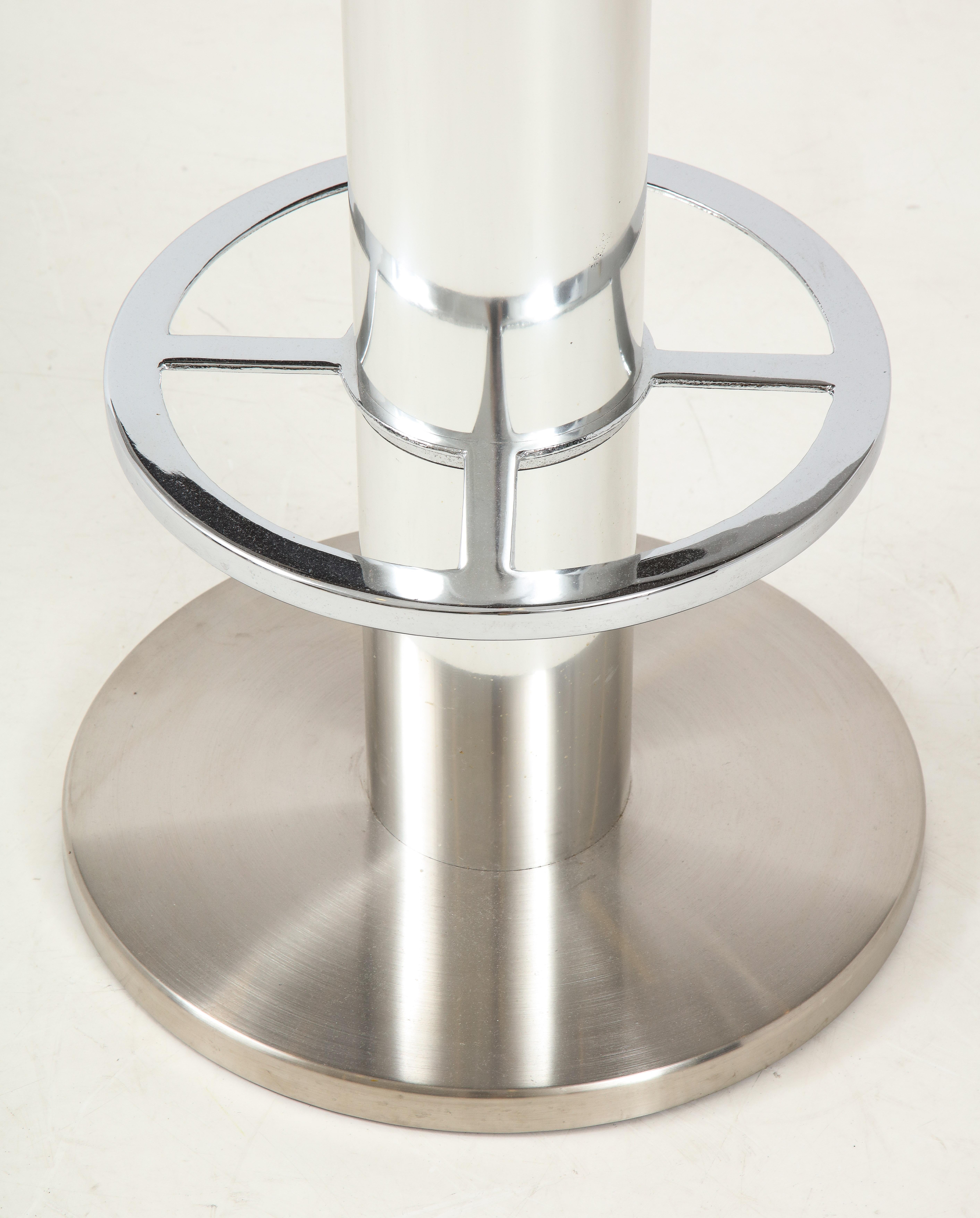 Set of Four Design For Leisure Barstools in Chrome and Ultrasuede 5